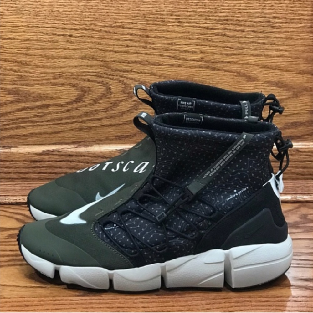 Nike Air Footscape Mid Utility Cargo Khaki Black White 924455-001 Mens 10.5